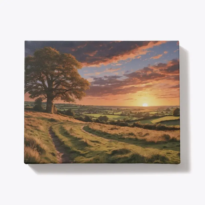 Vibrant England Sunset Wall Art