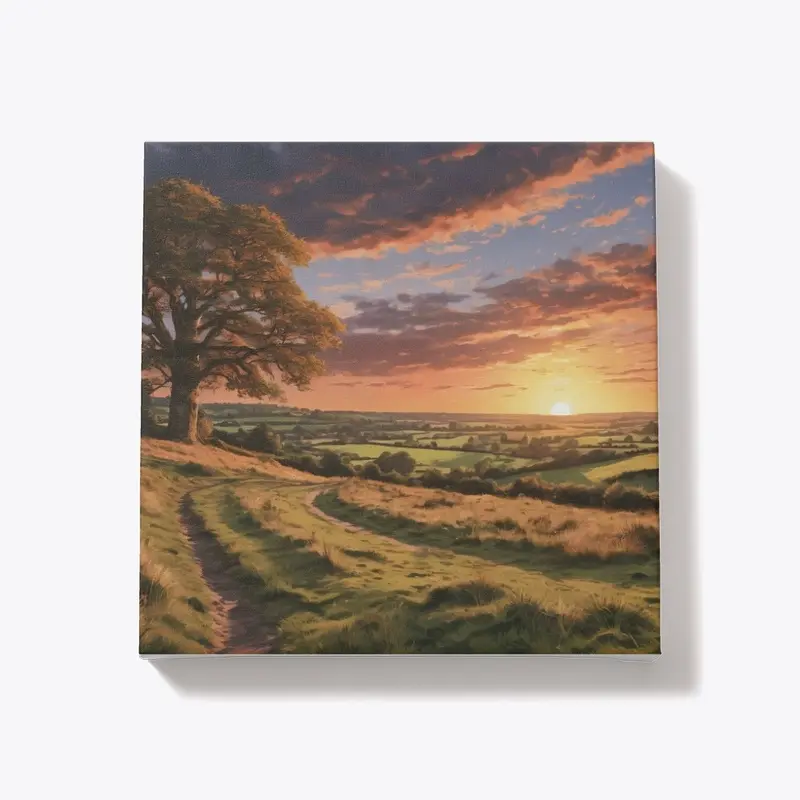 Vibrant England Sunset Wall Art