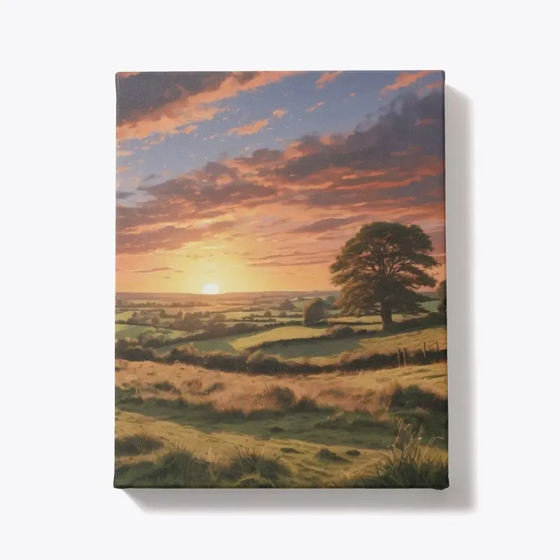 Vibrant England Sunset Wall Art